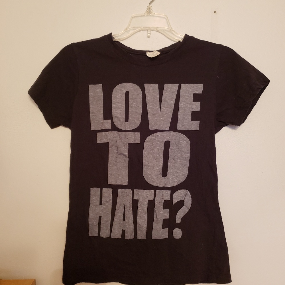 Love to hate graphic t shirt